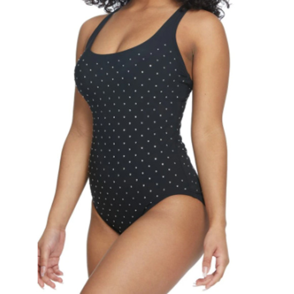 Coco Reef Coastal Edge Studded One Piece Swimsuit Black One Piece Swimsuit 16 - Picture 1 of 4